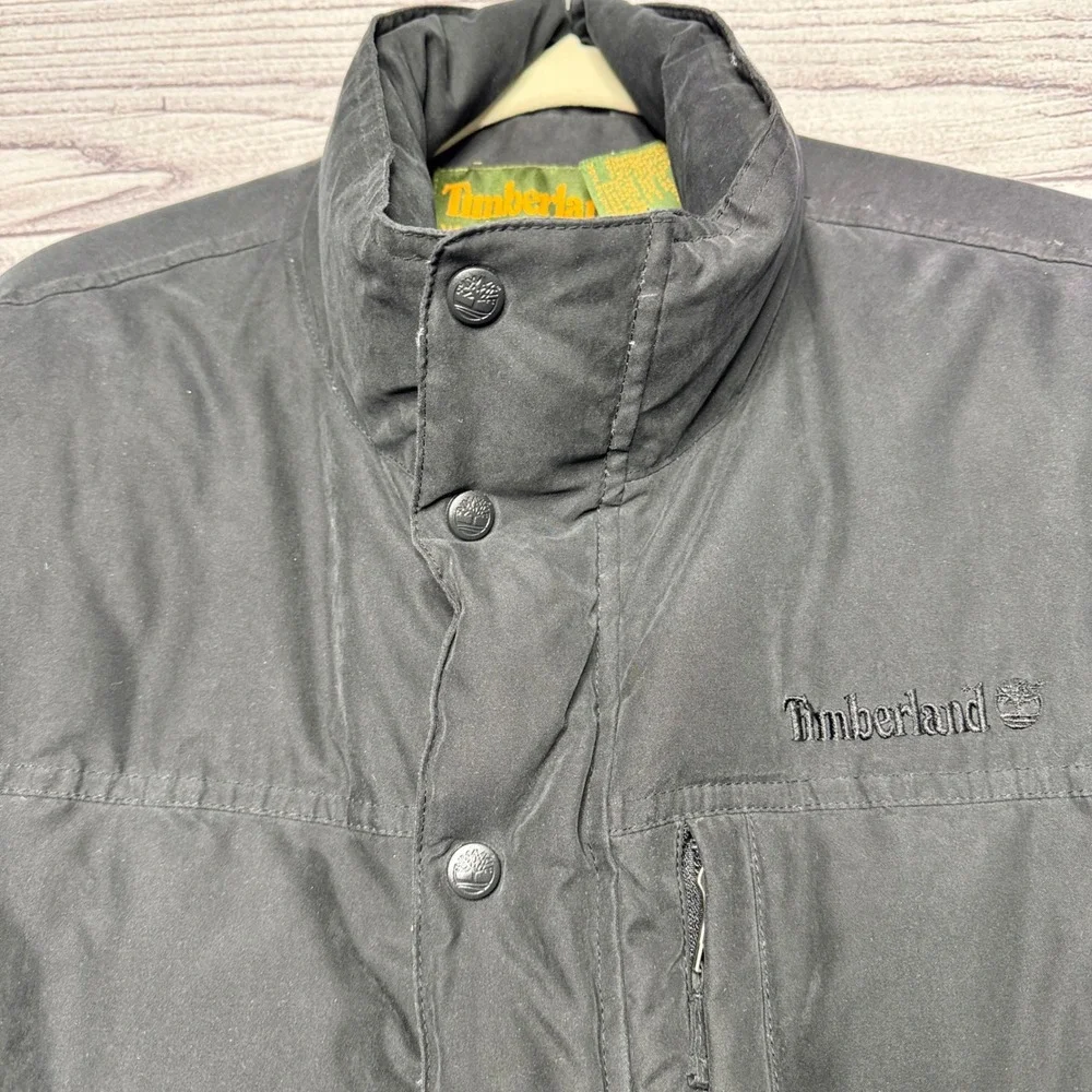 Timberland Weathergear Duck Down Puffer Jacket Winter Coat Mens‎ XL Black